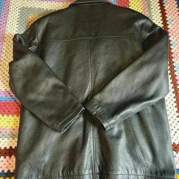 New Old Stock Vintage Guess Men's leather jacket. GUESS  L - Picture 5 of 11